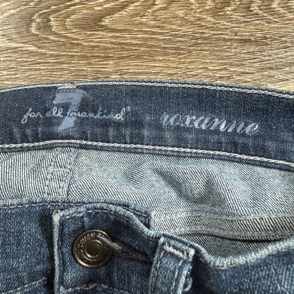 7 For All Mankind Jeans sz26 Blue Medium Wash Roxanne Skinny Y2K - Picture 4 of 9
